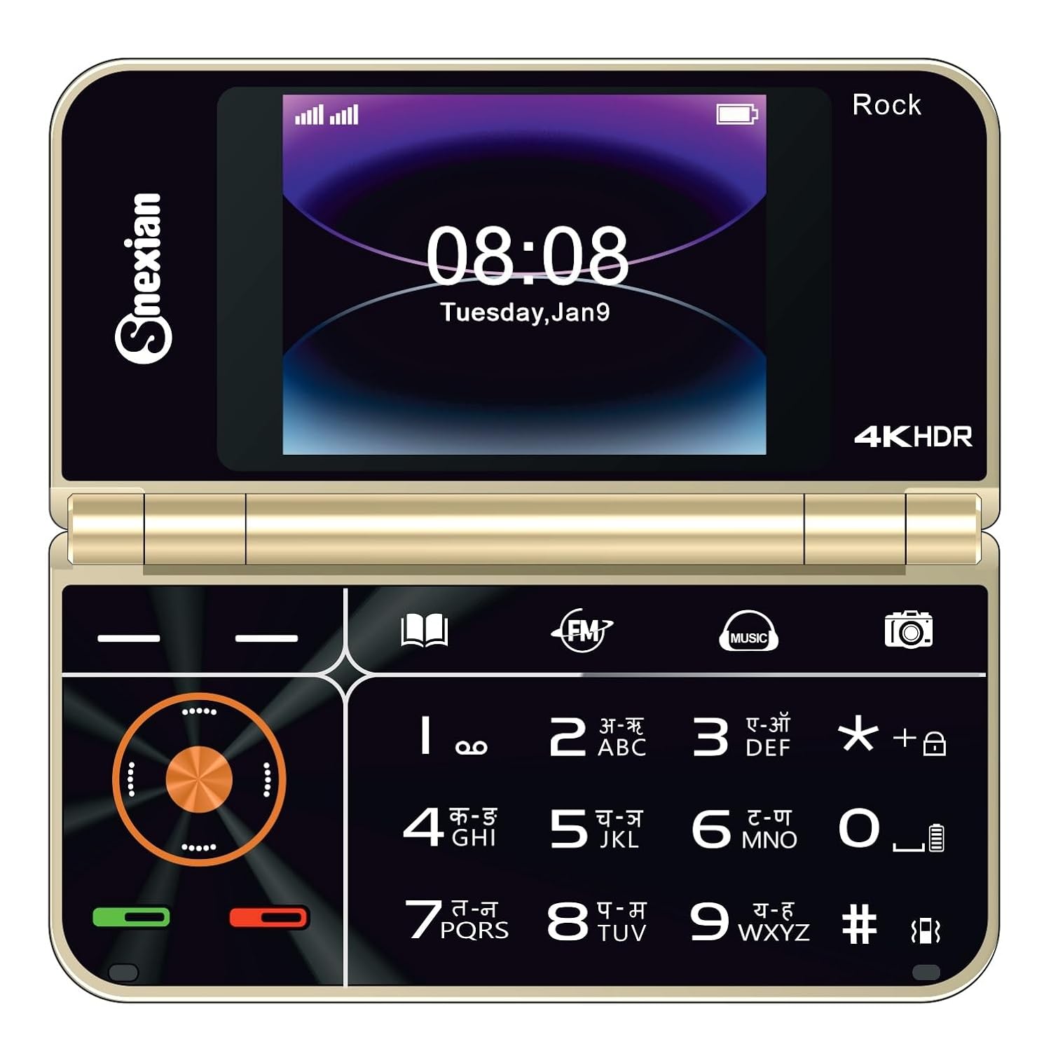 Snexian All-New Rock FOLD MINI Dual Display |Keypad Mobile| with 2.8″ and 2.4″ Big Display |Flip|Fold|BT Dialer| Voice Changer |Auto Call Recording|Big Battery| FM |Camera| Feature Phone | Gold Snexian All-New Rock FOLD MINI Dual Display |Keypad Mobile| with 2.8″ and 2.4″ Big Display |Flip|Fold|BT Dialer| Voice Changer |Auto Call Recording|Big Battery| FM |Camera| Feature Phone | Gold