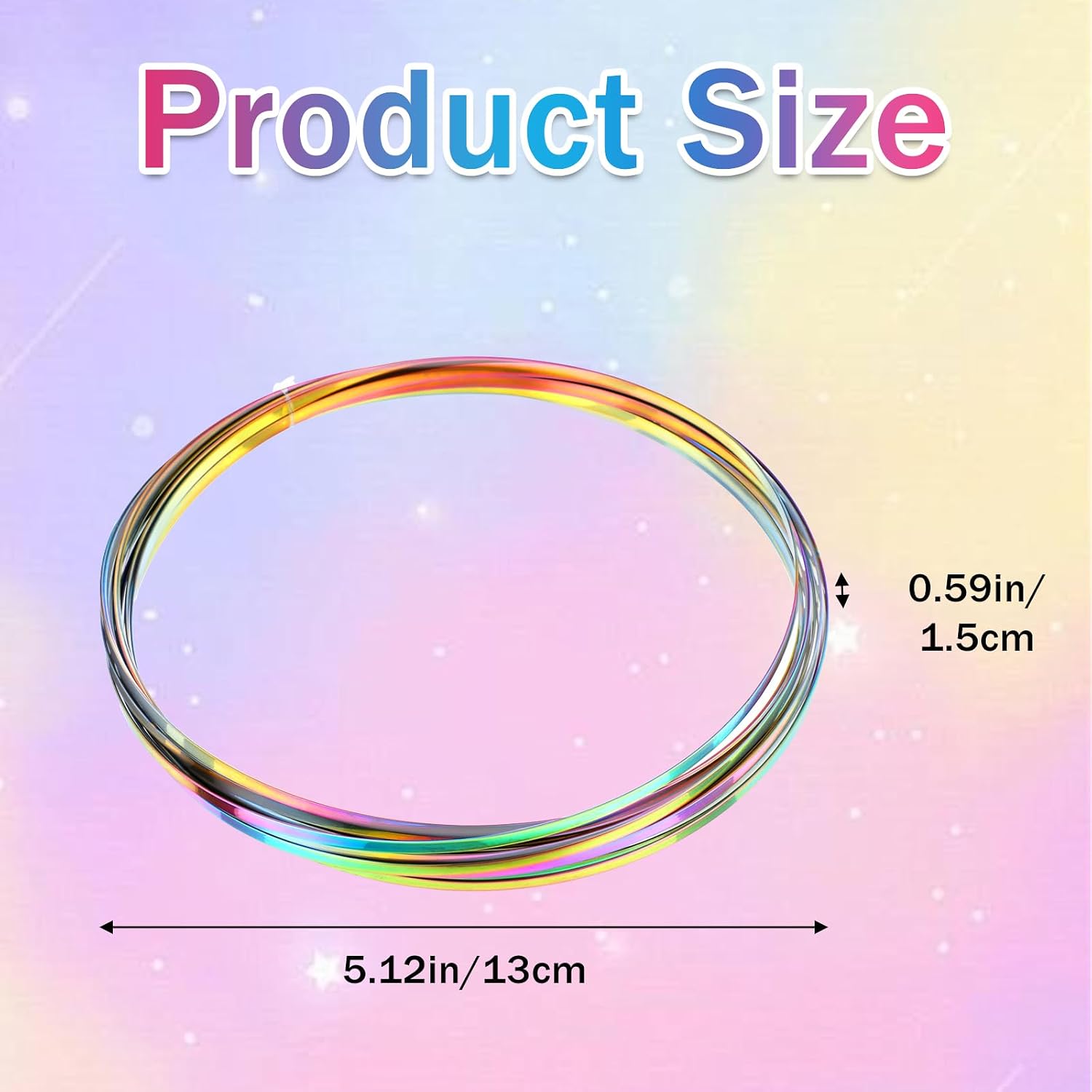 Qianyu Flow Ring Spinner Ring Arm Toy 3D Bracelet Colorful Flow Rings Interactive Changing Fidget Infinity Loop Hand Rings Stocking Stuffers for Stress Relief Festival Adult image 2