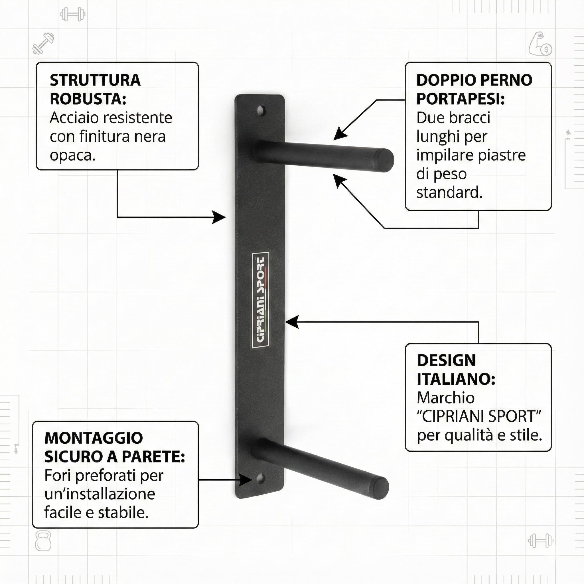 CIPRIANI SPORT - Rastrelliera Porta Dischi e Manubri parent