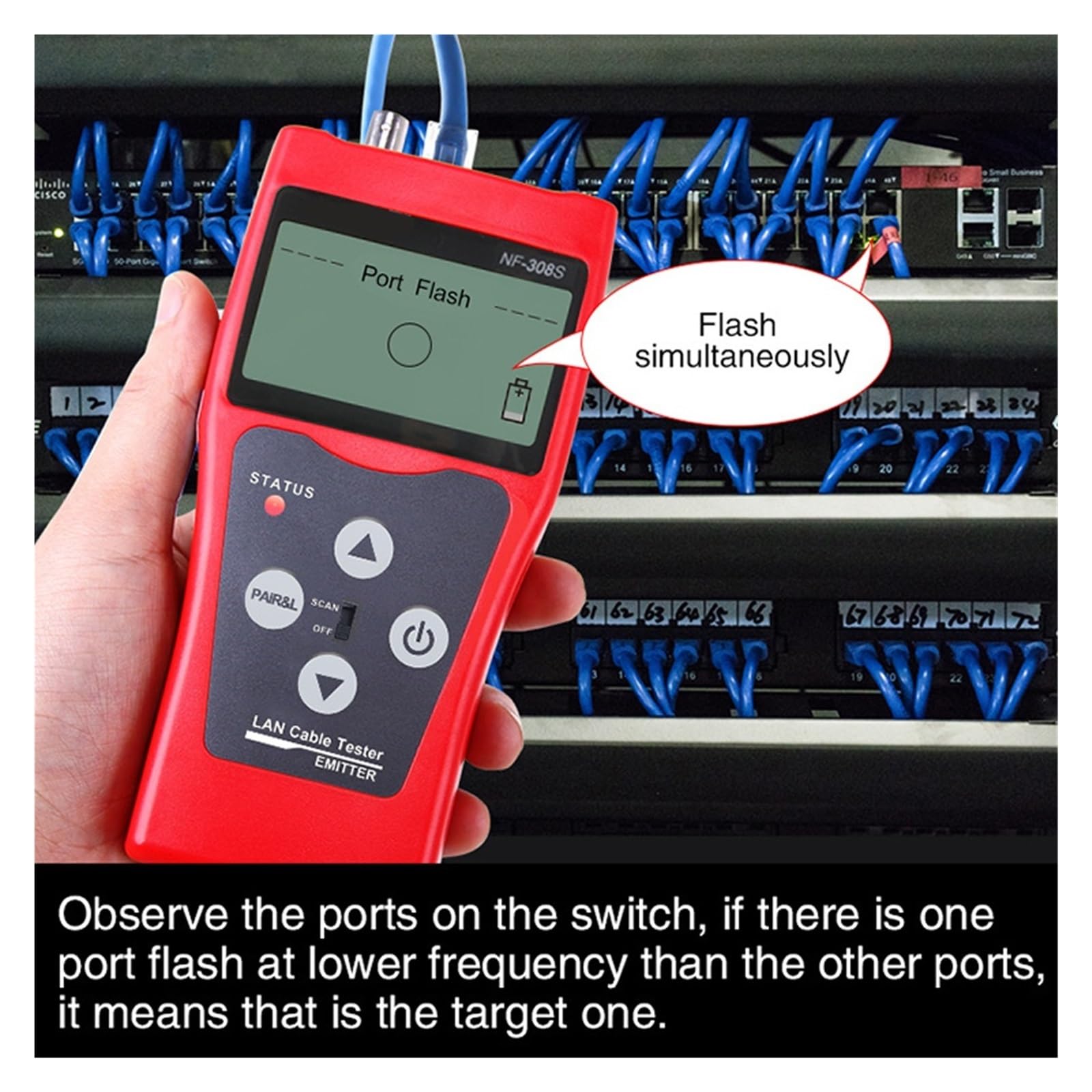 Display Digitale Tester For Cavi Ethernet Localizzatore Di Rete Lunghezza Collegamento Dispositivo Test Della Porta Identificazione Precisa Efficace