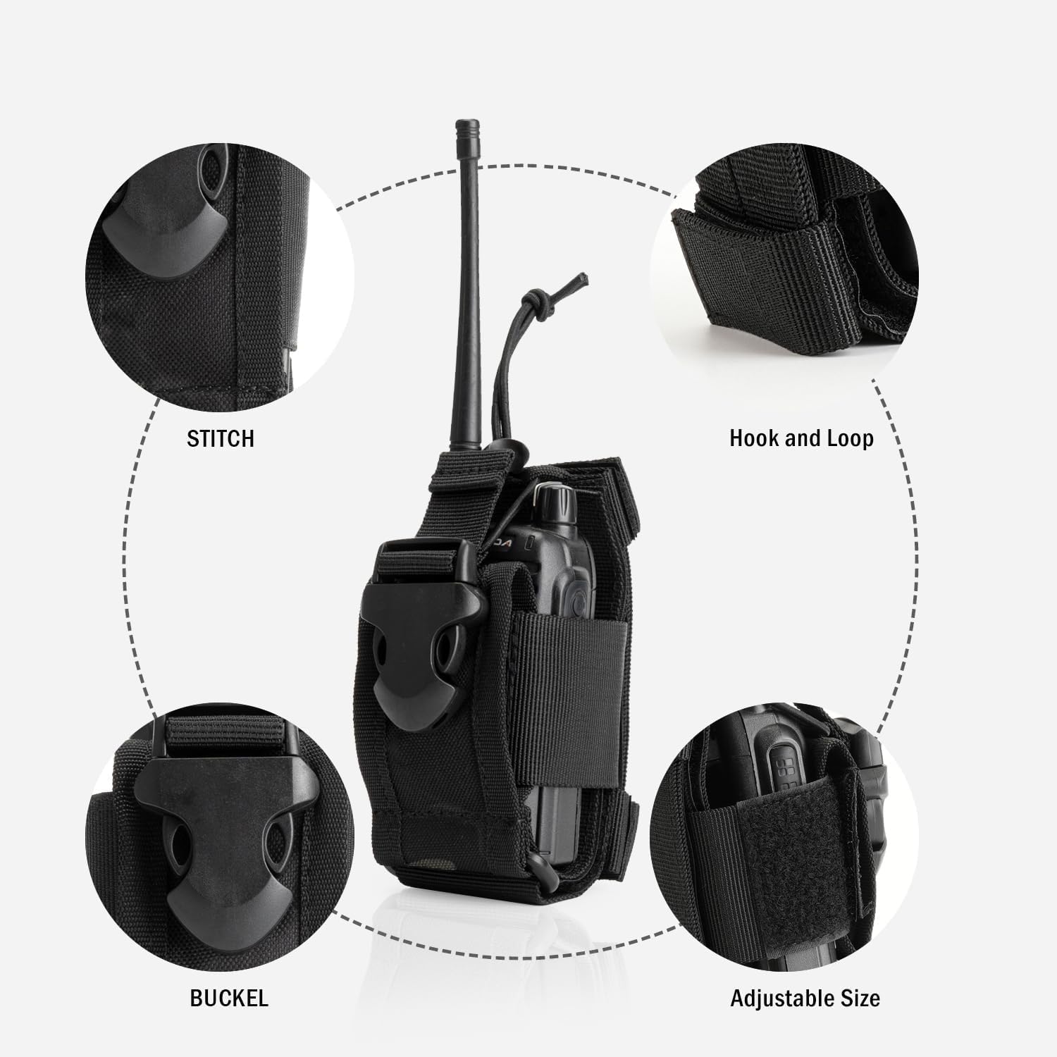 VIPERADE MOLLE Radio Pouch - Universal Walkie Talkie Holster for Duty Belt & Vest, Tactical Radio Holder for Baofeng, Motorola - Image 5