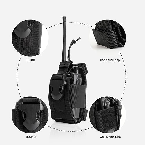 Miniatura 20 de VIPERADE MOLLE - Funda de radio universal para walkie talkie para cinturón y chaleco, soporte de radio táctico para Baofeng, Motorola Beige Bronceado