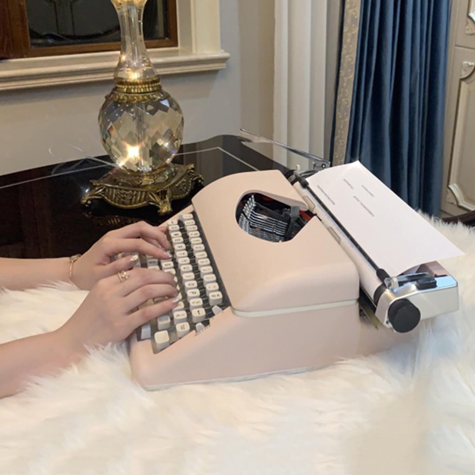 Vintage Pink Portable Manual Typewriter - Classic Retro Series