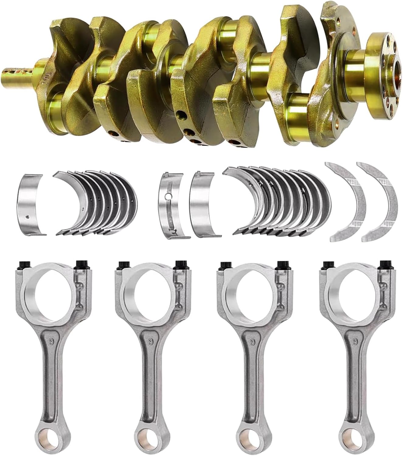 G4KJ 2.4L Engine Rebuild Overhaul Kit Crankshaft Connecting Rod Piston Gasket Kit Compatible with Hyundai Tucson Sonata Fe Fits for Kia Sorento Optima Sportage 2.4L 2011-2020 23111-2G200 23510-2G500