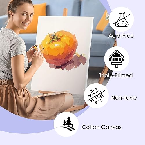 Miniatura 18 de ESRICH Lienzos de pintura de 11 x 14 pulgadas, paquete de 24 lienzos blancos en blanco para pintar, lienzos de pintura de algodón para óleo