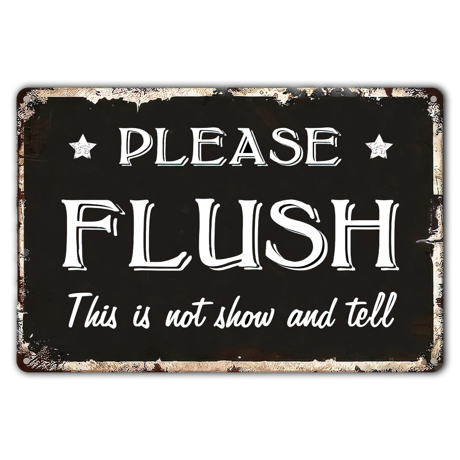 Humorous Bathroom Retro Metal Sign, Toilet Civilized Reminder Wall Decor, Home Man Cave Ornament, 8x12 Inch
