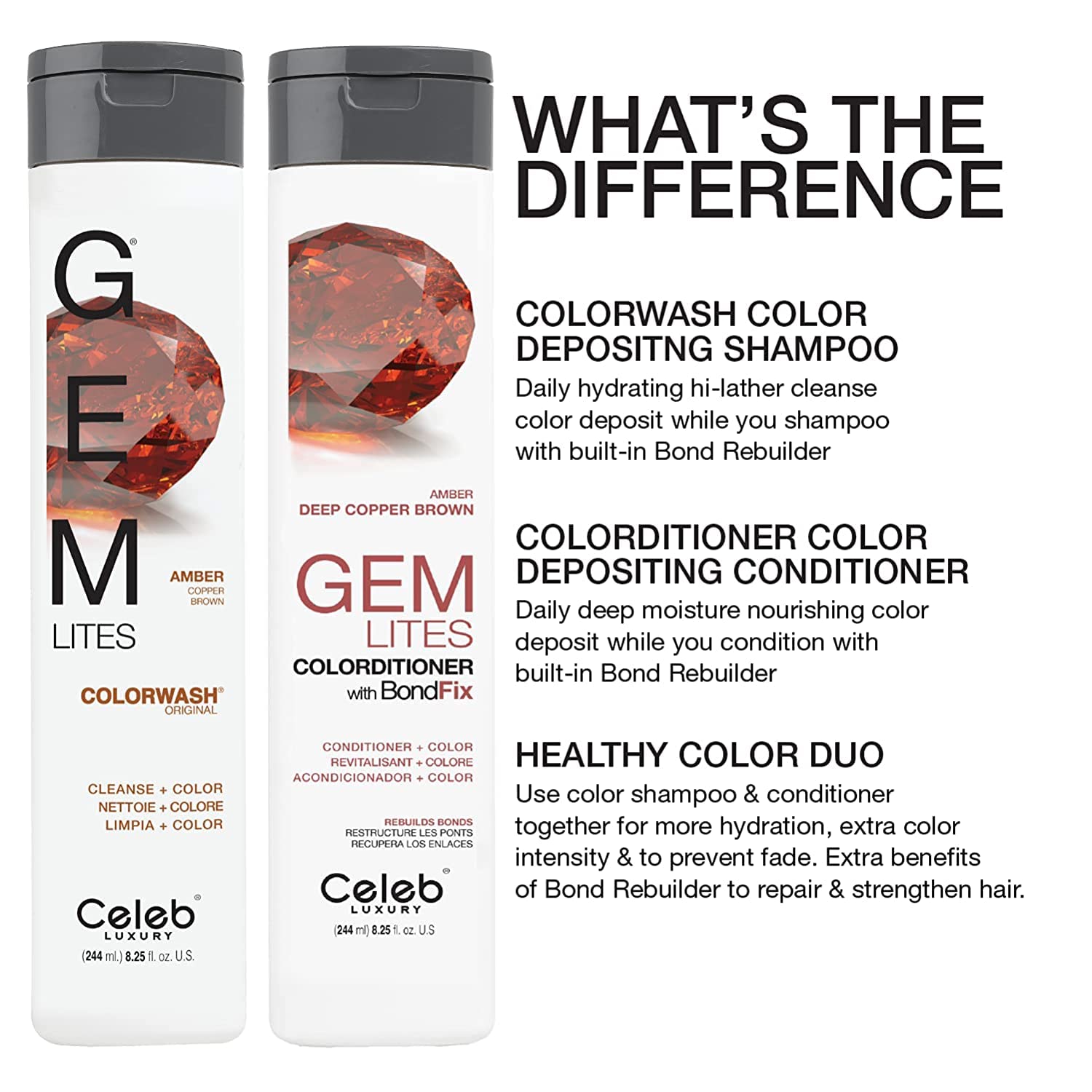 Celeb Luxury Color Depositing Conditioner - Color Refresher with Bondfix Bond Rebuilder, Viral and Gem Lites, Pairs with Colorwash - Image 7