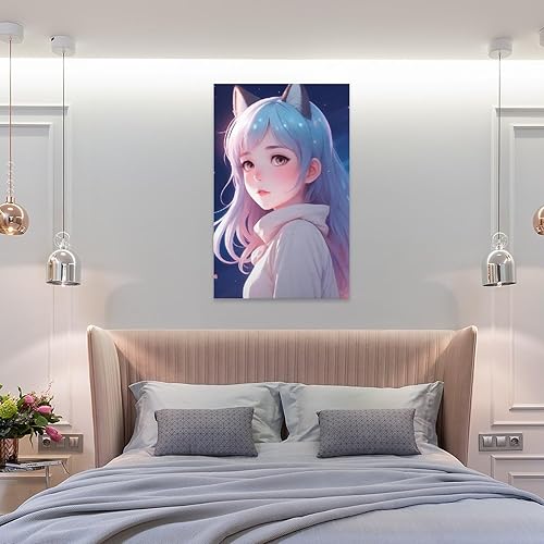 Miniatura 8 de Póster de anime japonés Beauty Girl (7) Póster artístico de pared con desplazamiento en lienzo, cuadro de pintura para sala de estar, decoración del