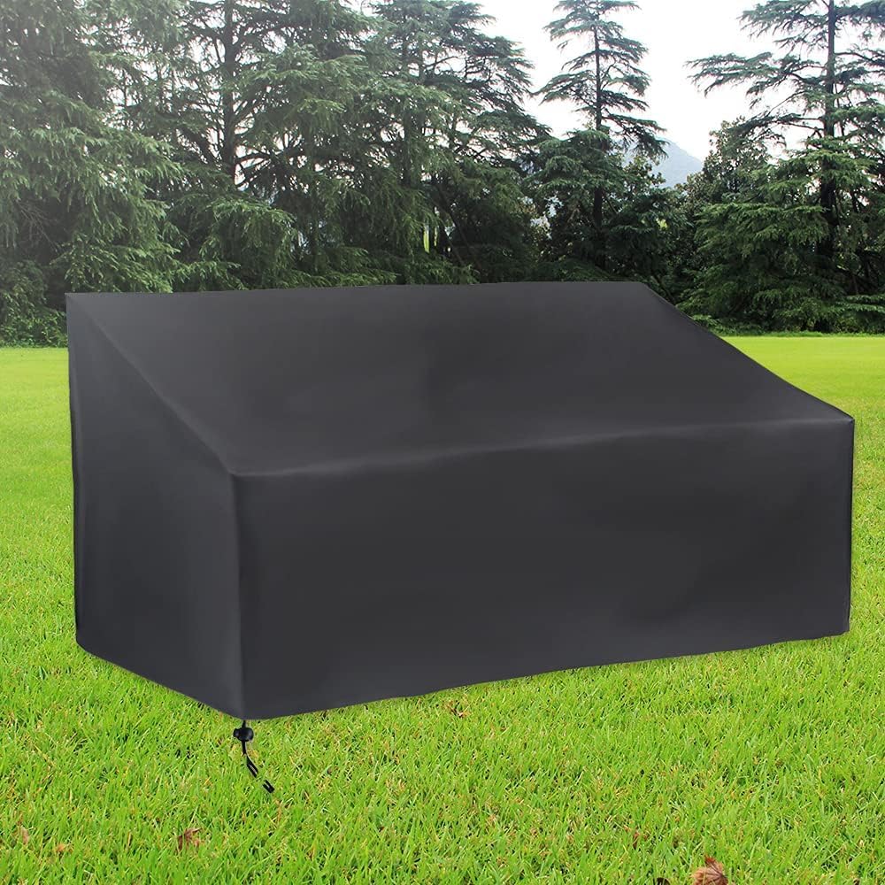 4 Sitzer Gartenbank Abdeckung Schutzhülle für Gartenbank, Winterfest, UV-Beständig, Winddicht, Reißfest Oxford Gewebe Bank Hülle Gartensofa Abdeckplane, 190x66x89cm
