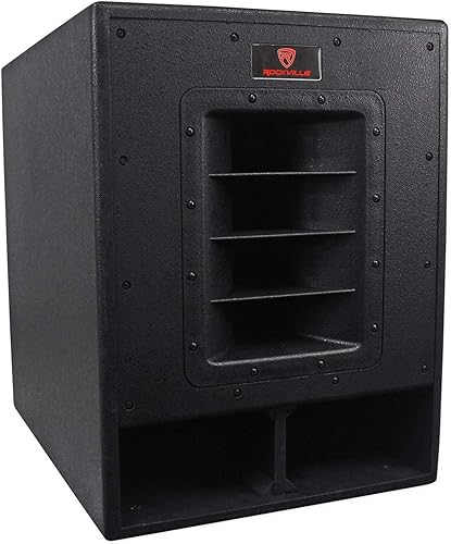 Miniatura 3 de Rockville Subwoofer RBG15FA de 2400 W con alimentación activa, 15 pulgadas, diseño de bocina plegada, 600 W RMS, alta salida SPL, para DJs y eventos