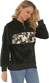 Baiomawzh Women's Fleece Jacket with Hood with Full Zip Plush Jacket Fleece Zip Transition Jacket Autumn Winter Jacket Warm Lined Parka Large Sizes Winter Jacket Teddy Fur