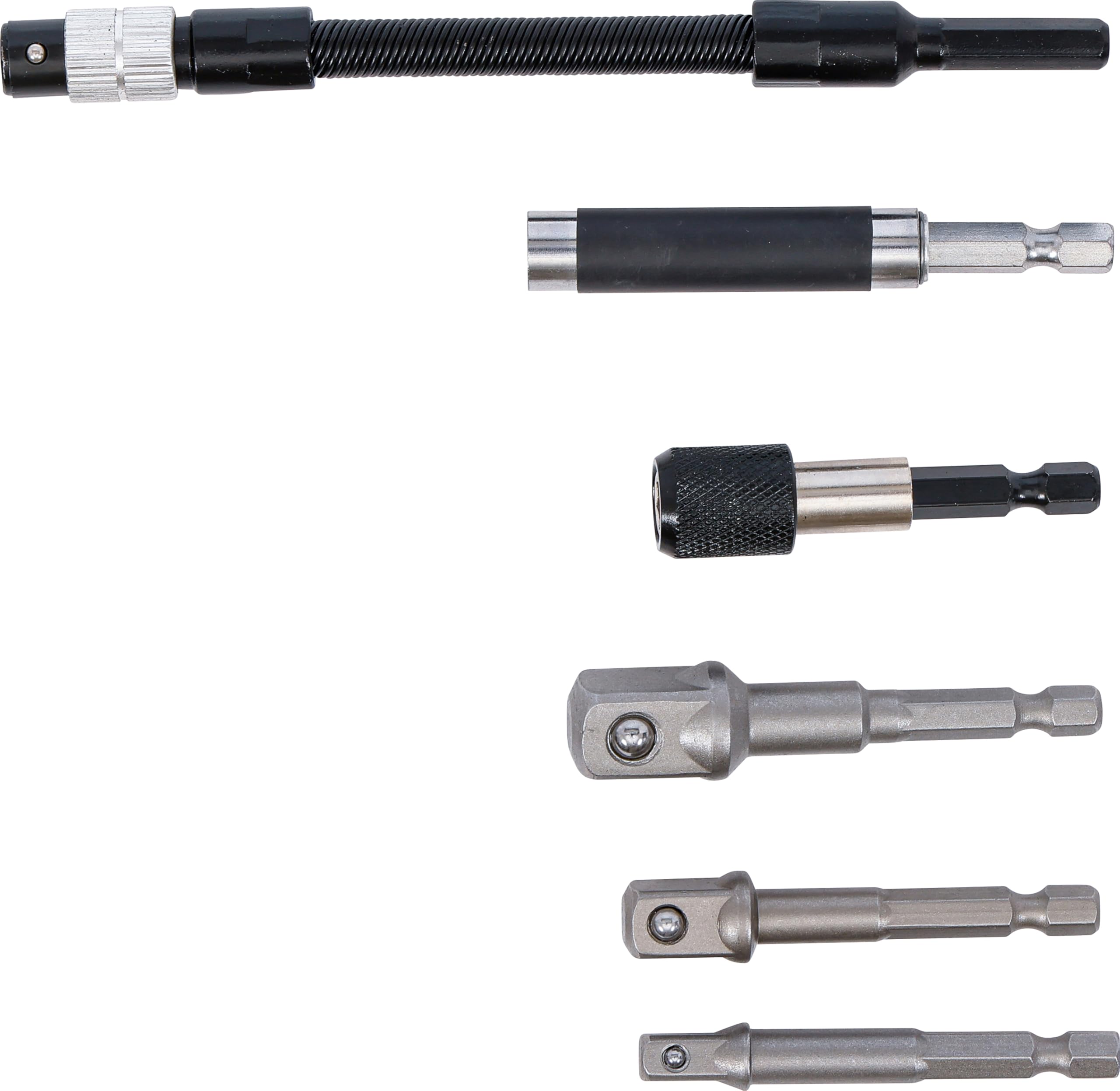 BGS Diy 20819 - Set di adattatori e prolunga, per trapani, 6 pezzi