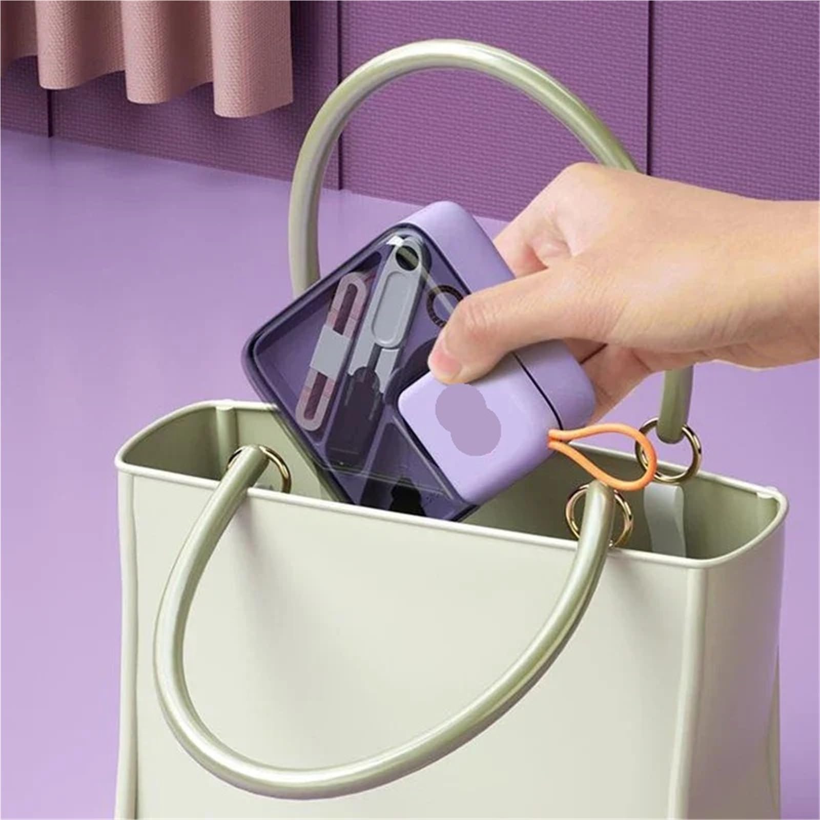 Set di scatole da cucito Scatola immagazzinaggio for a mano portatile e multifunzionale Mini set for uso domestico viaggio Kit(Dark Green)