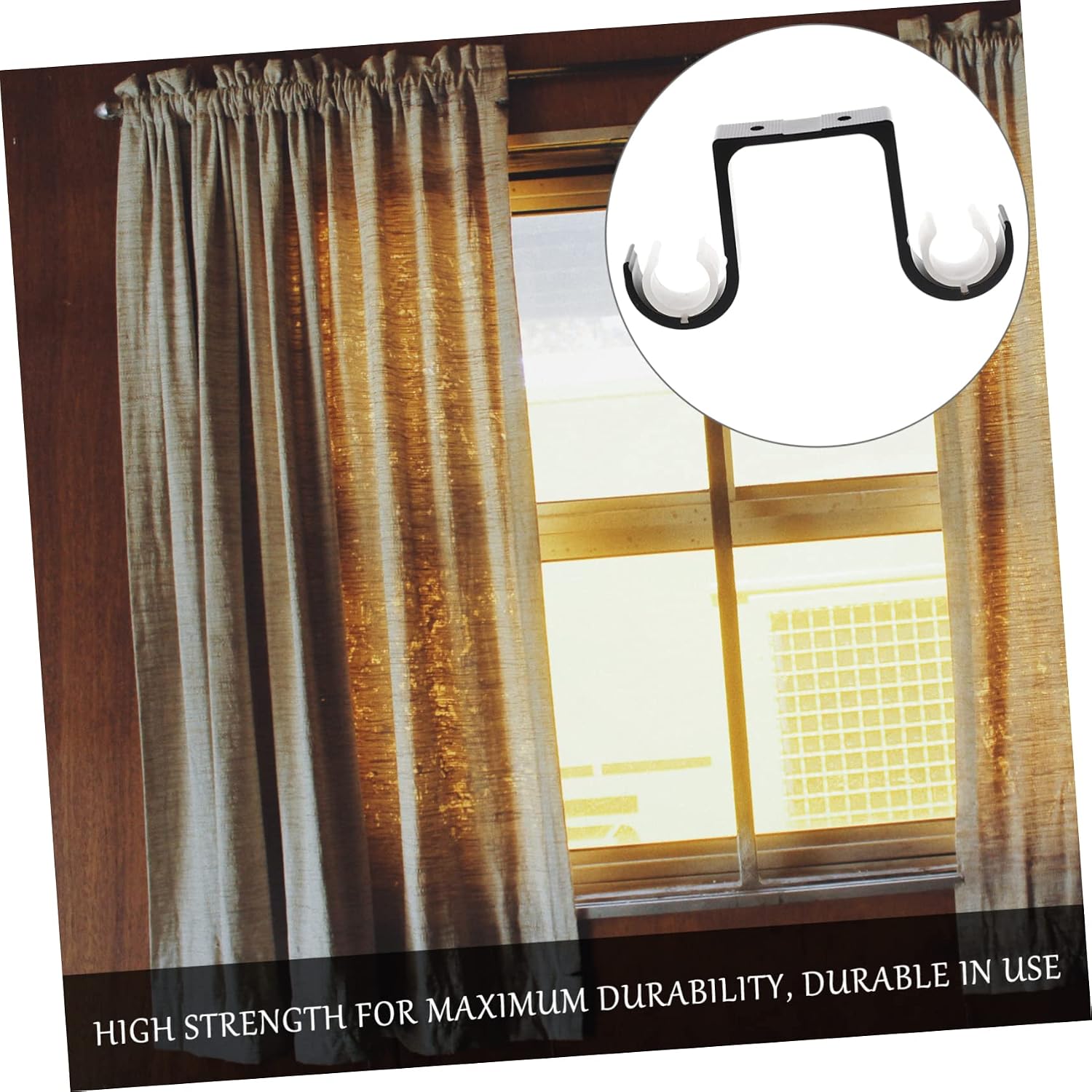 Curtain rails and fittings,curtain brackets,Curtain Rod Bracket Curtain Rod Support Curtain Rod Hooks Curtain Rods No Drilling Curtain Rod Holders Brackets Curtain Rod Racks ( Color : White , Si ( Col