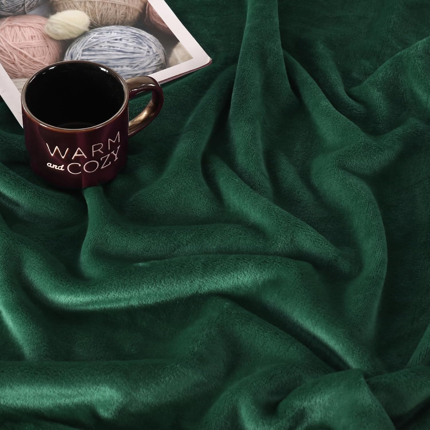 TASTHROW DarkGreen Throw Blanket 50x60 Inches, Soft Plush Cozy Fleece Flannel Throw Blanket, Lightweight Warm Throws for Bed, Couch, Bedroom and Living Room, All Seasons - Image 6