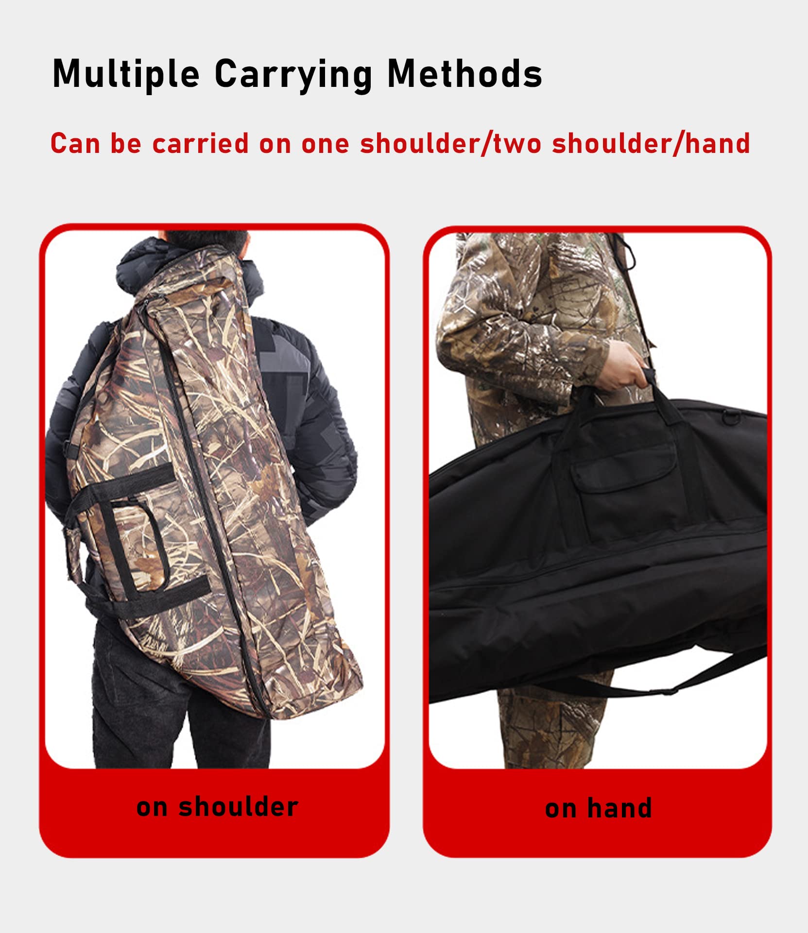 Estuche de arco compuesto, funda suave con múltiples bolsillos con correas de mochila, fundas ligeras y duraderas para arco, bolsa de arco compuesto con bolsillo para flechas para caza