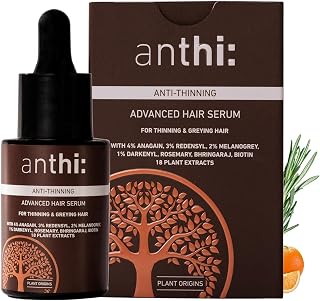 anthi: 3% Redensyl,4% Anagain,2% Melanogrey,1% Darkenyl,Advanced Hair Serum Helps Hair Thickening, Helps Stimulate Hair Growth, Helpful for Grey Hair
