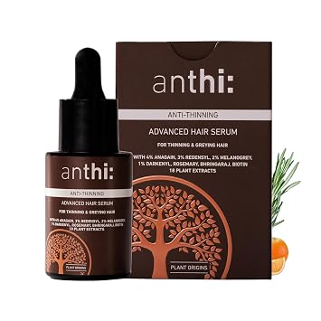 anthi 3% Redensyl,4% Anagain,2% Melanogrey,1% Darkenyl,Advanced Hair Serum Helps Hair Thickening, Helps Stimulate Hair Growth, Helpful for Grey Hair