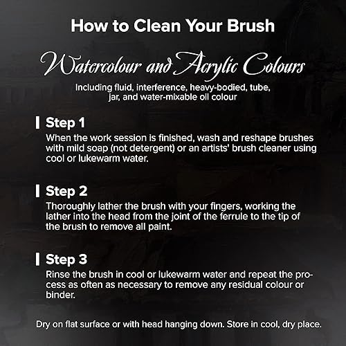 Miniatura 36 de Silver Brush - Pincel de mango corto, mezcla de ardilla y risslon, terciopelo negro, Natural, Round, talla 6