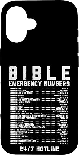 Miniatura 76 de Funda de regalo cristiana para iPhone 11 con números de emergencia bíblica, versículo de Dios Jesús, fe