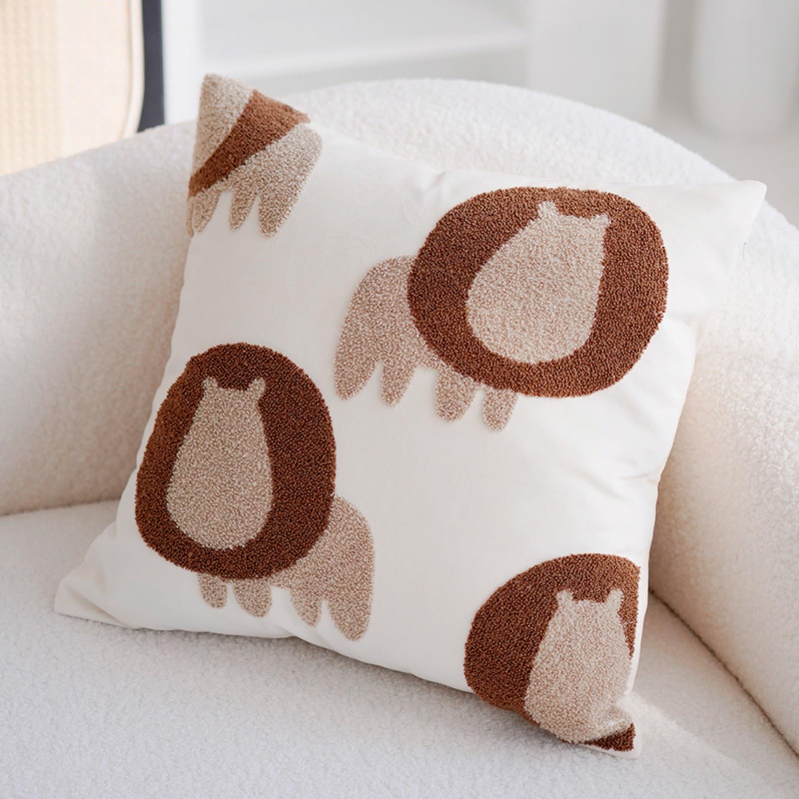 Taie d'oreiller avec broderie chien moderne chic, housse de coussin haut de gamme
