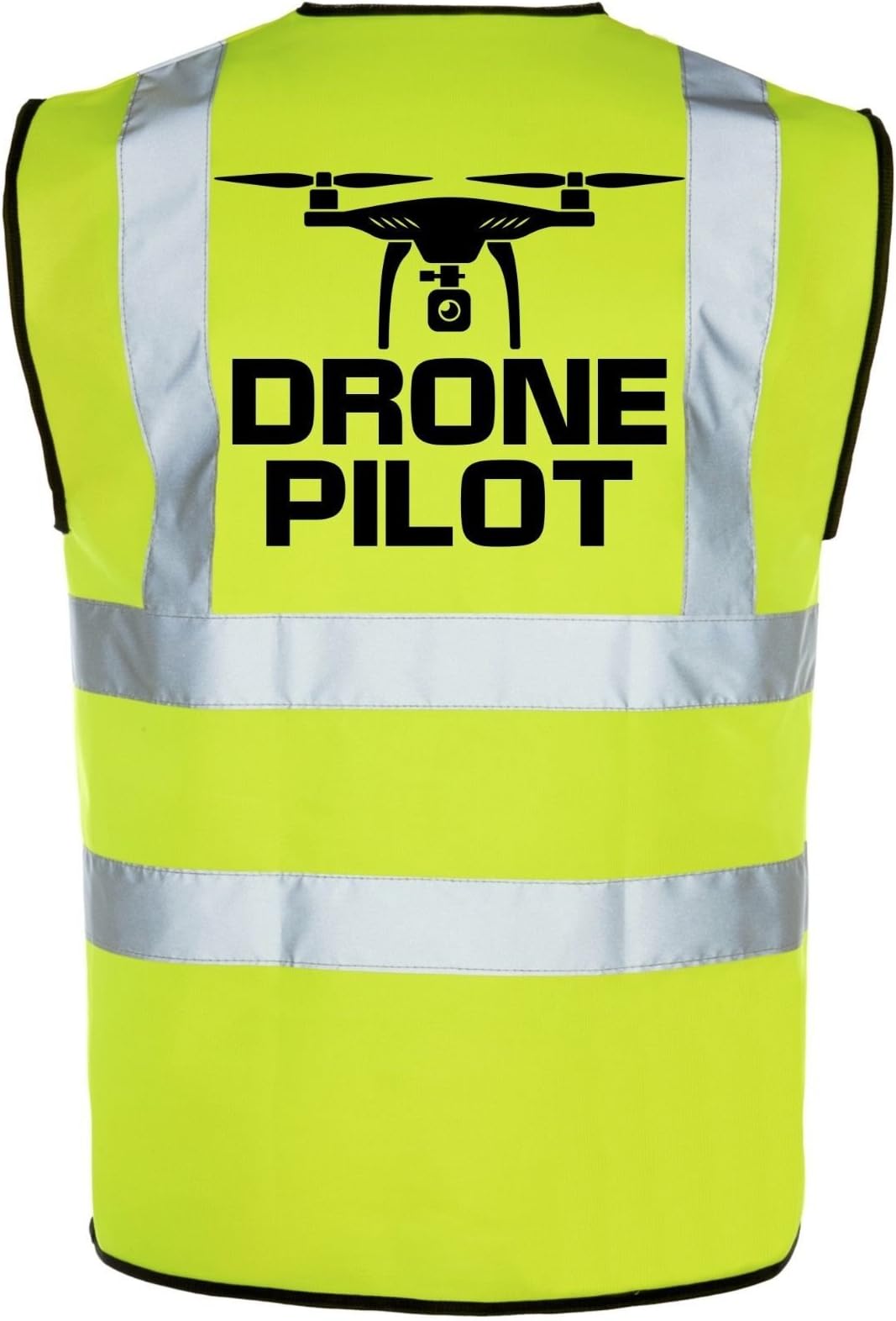 Drone Pilot QUADCOP Hi-Vis Hi-Viz Visibility Safety Vest/Waistcoat Yellow/Orange