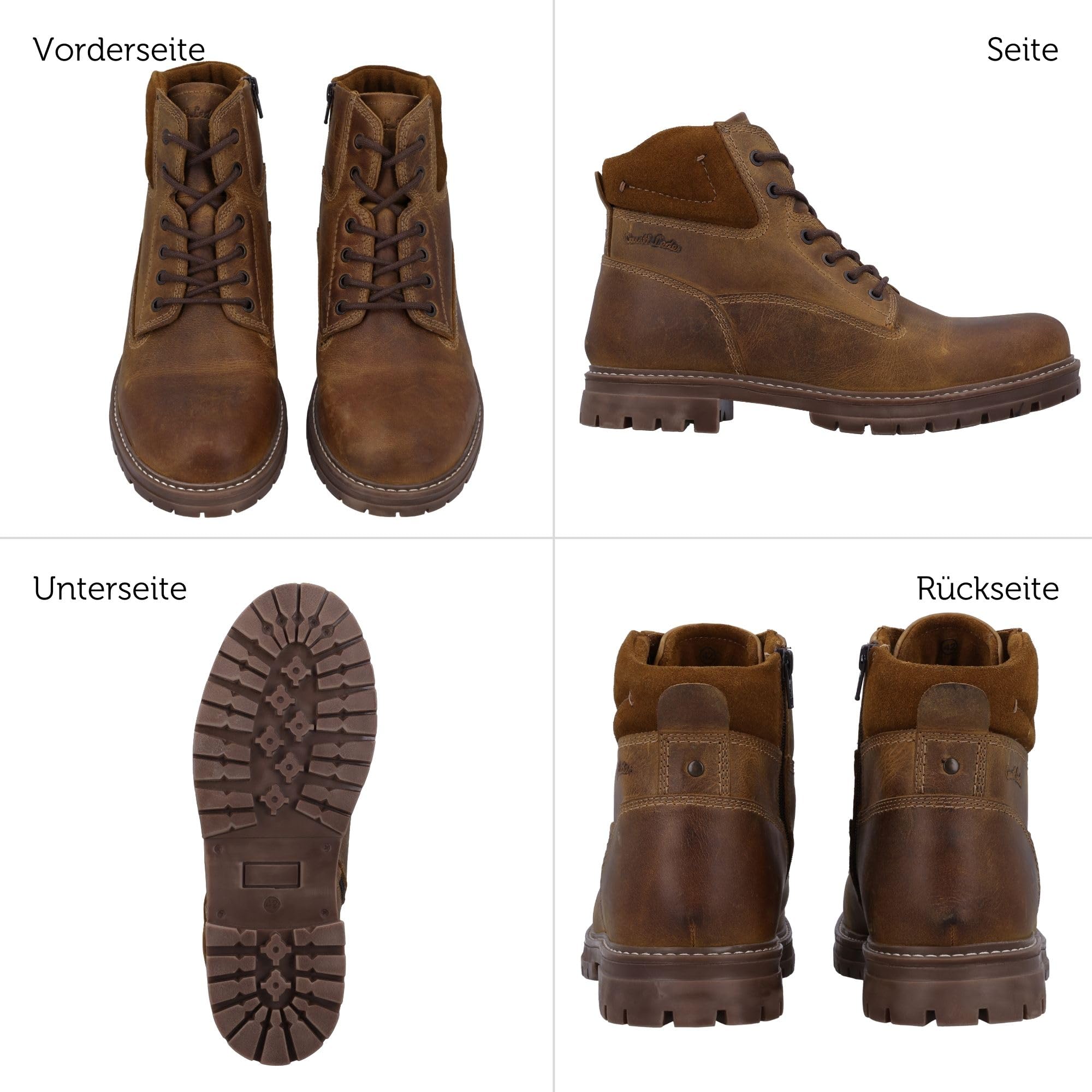 Gusti Leder Schuhe Falco - Schuhe mit Reißverschluss und Schnürsenkel