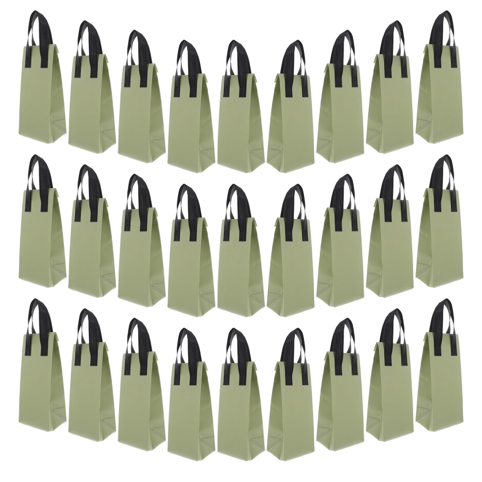 Gatuida 50 pièces Sac Isotherme Réutilisable avec Anse Sac Livraison Portable pour Boissons Chaudes Froides Isolé pour Transport Café Thé Jus Vert Olive