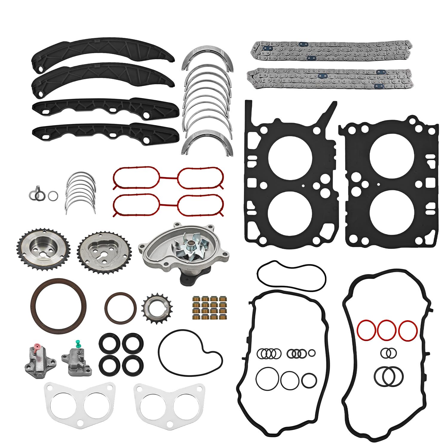 Head Gasket Set Timing Chain Bearing Fit Compatible with Subaru BRZ ZC6 Compatible with Toyota FA20 Compatible with Scion 2012-2021, 2.0L H4 Gas DOHC FA20 Engine, #10105-AC480 10105-AC690 13321-AA031