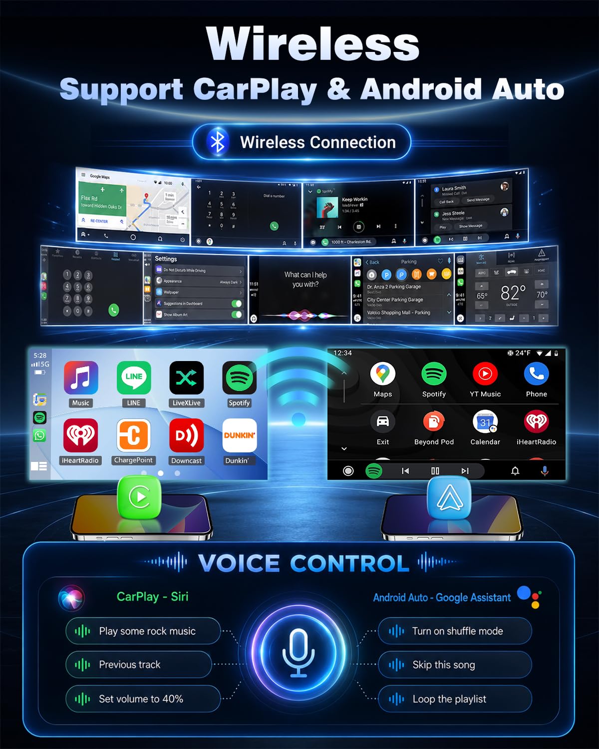 JAWSEU 4+64GB Autoradio mit Bildschirm Bluetooth für Opel Corsa d, Astra J & H, Meriva, Vivaro, Zafira b 2DIN 7 Zoll Auto Radio Unterstützt DAB+ Navi WLAN 5G FM HiFi Carplay Android Auto Android 15
