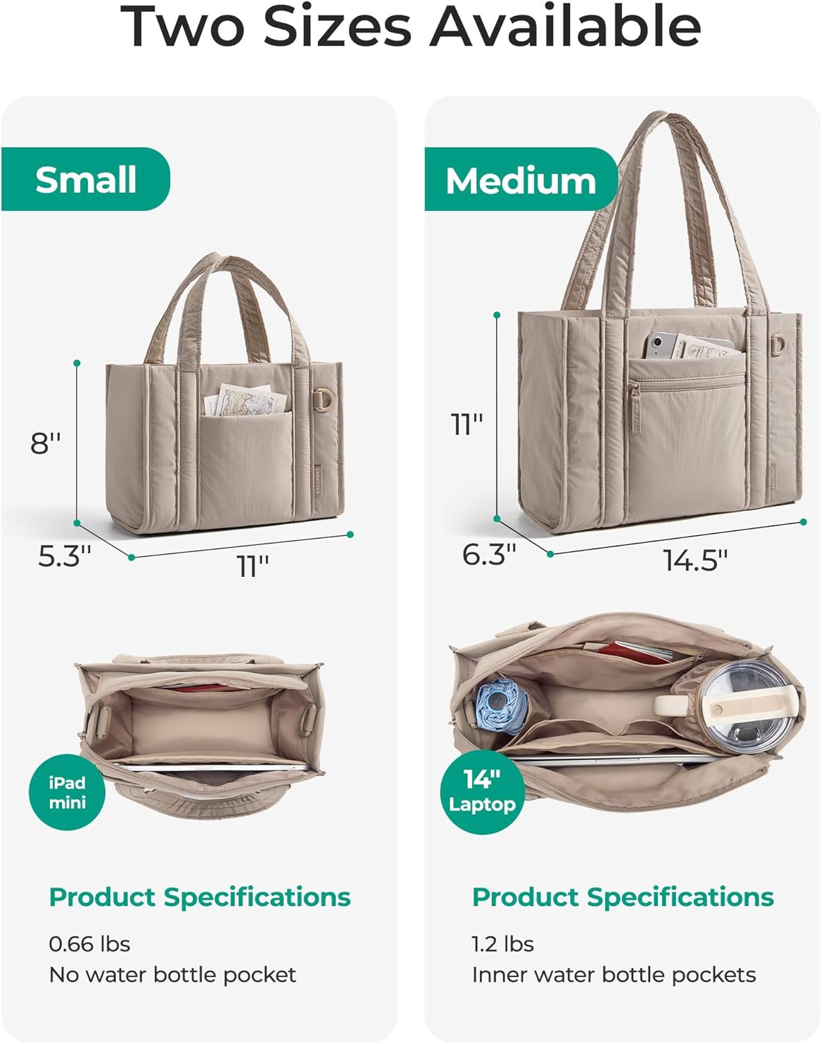 BAGSMART Boxy Tote Bag for Women, Crossbody Bag with Zipper, Crush Bow Purses for Travel Work College - Image 5