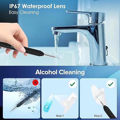 Miniatura 5 de Cámara con herramienta de eliminación de cera de oídos, kit de eliminación de cera de oídos, otoscopio 1080P con luz, kit de limpieza de oídos con 7