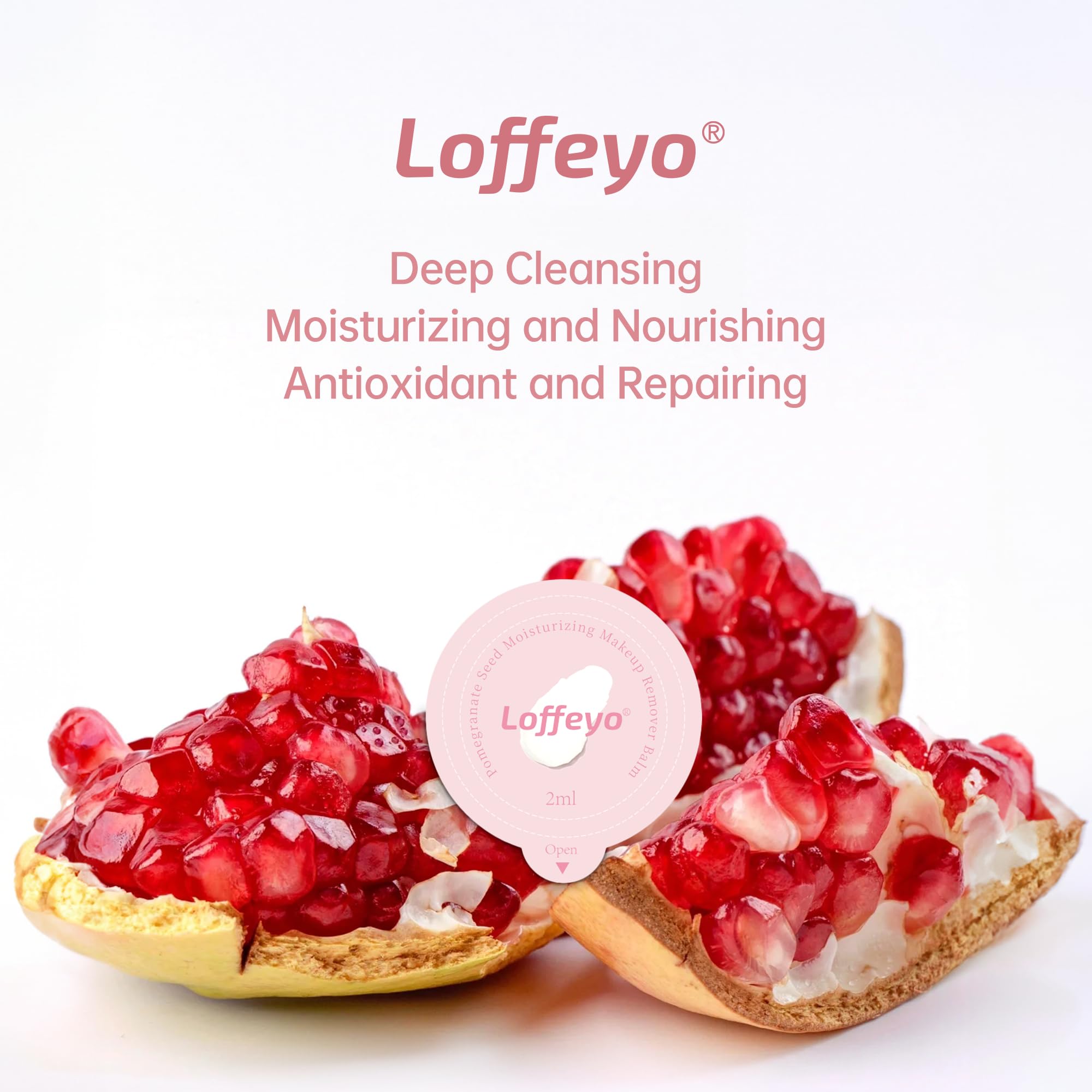Loffeyo Mini Size Cleansing Balm – 30 Individually Wrapped Pods, Gentle & Hydrating with Pomegranate Extract, Leak-Proof & Travel-Friendly, For All Skin Types, Perfect for Gym, Office, and On-the-Go
