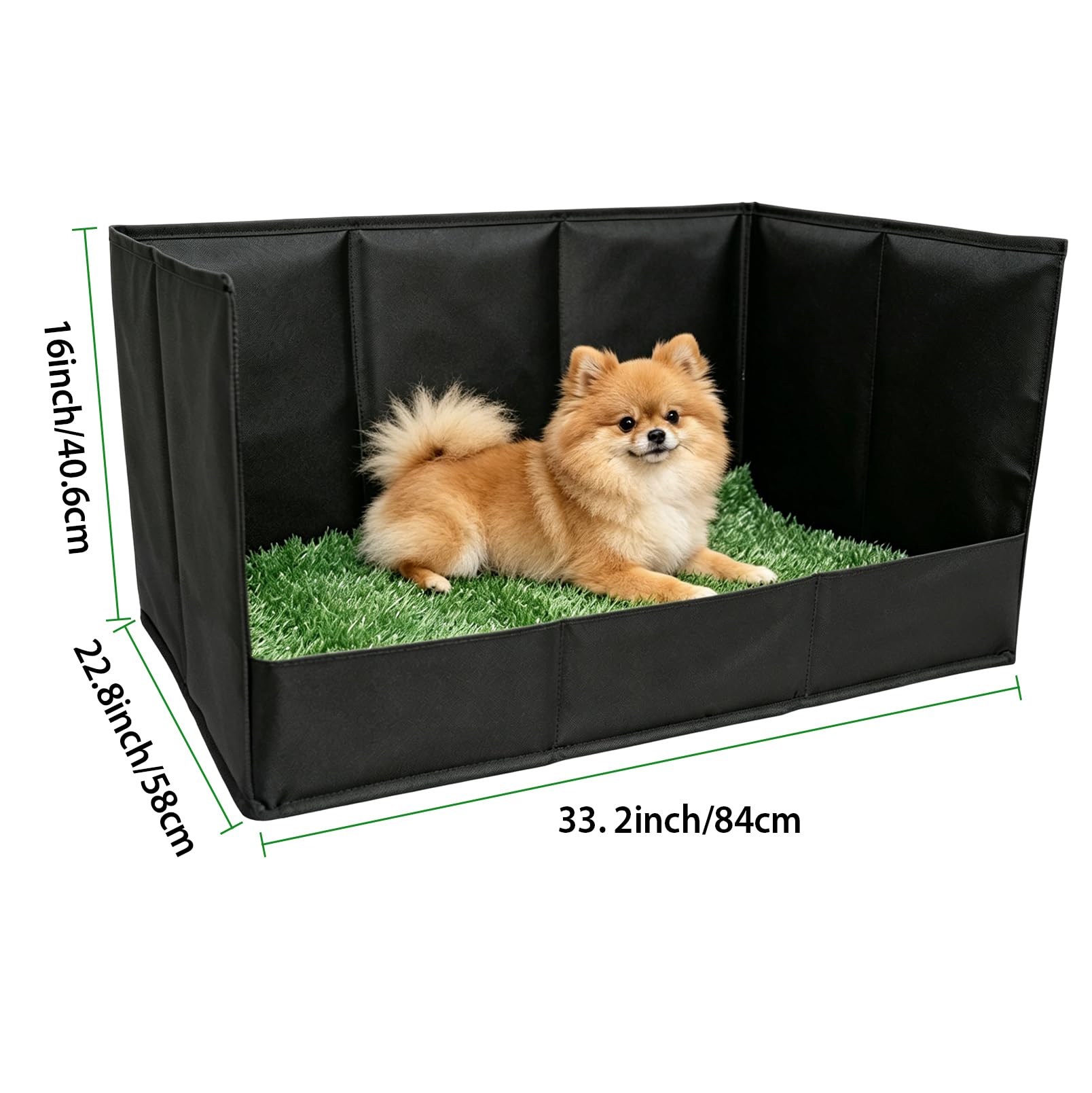 Pliable Toilette pour Chien avec Plateau en Gazon Artificiel Anti-Fuite Portable Tapis d'Entraînement Séparateur d'Urine
