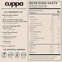 Vista 2 de Cuppa Café instantáneo saludable con Ashwagandha y hongo melena de león para energía y concentración durante todo el día, sin choques, sin