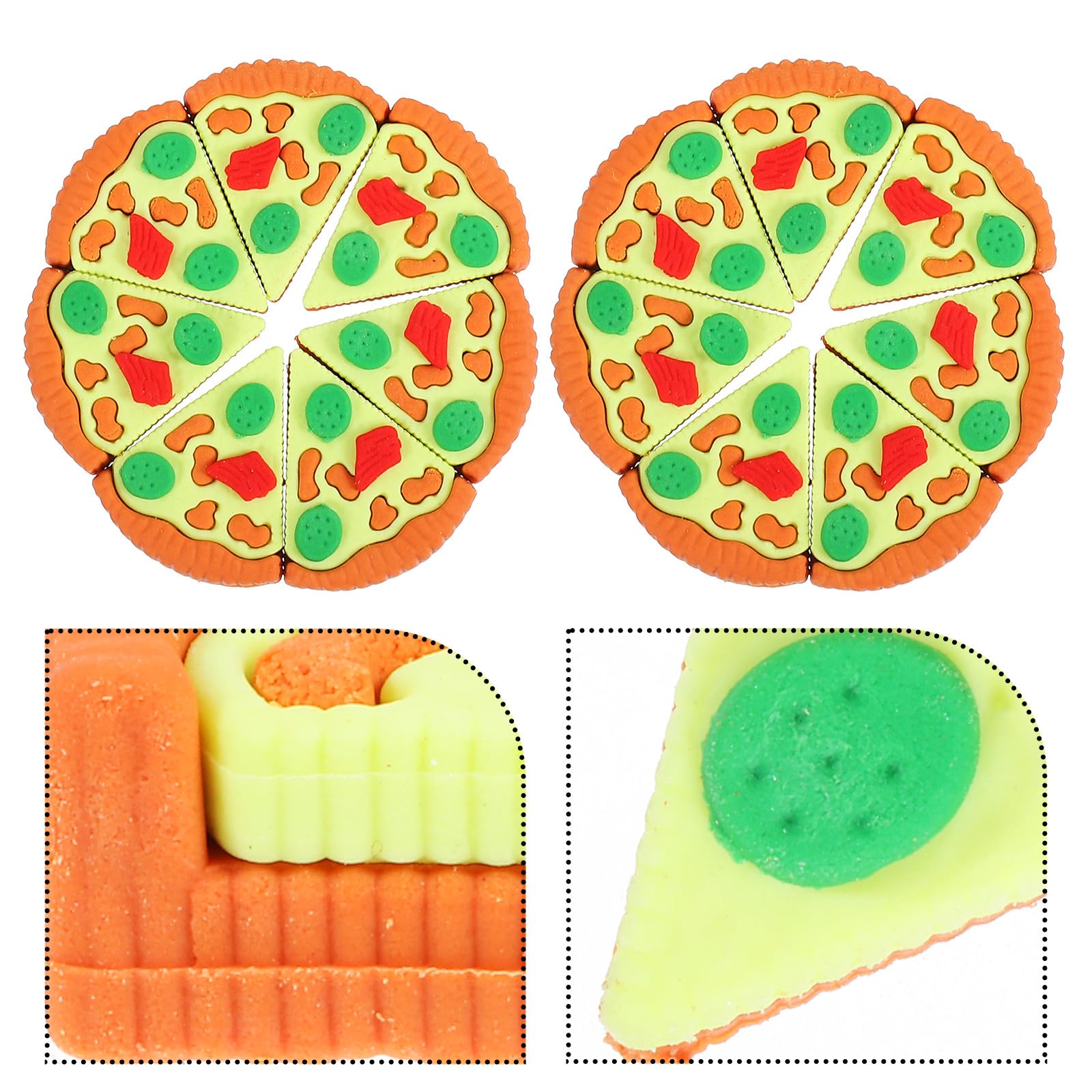 SUPVOX 30 Mini Gomme da Cancellare a Forma di Pizza Triangolare per Gomme Carine in Tpr senza Sbavature Bomboniere e Premi per Feste in Classe e Scuola Elementare