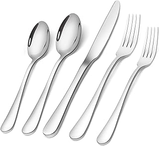 Silverware Set,SHARECOOK 20-Piece Stainless Steel Flatware Set,Kitchen Utensil Set Service for 4,Tableware Cutlery Set for...