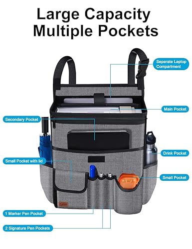 Miniatura 3 de Smof Organizador de automóvil para asiento delantero, asiento de pasajero, asiento trasero, organizador de almacenamiento de asiento de automóvil