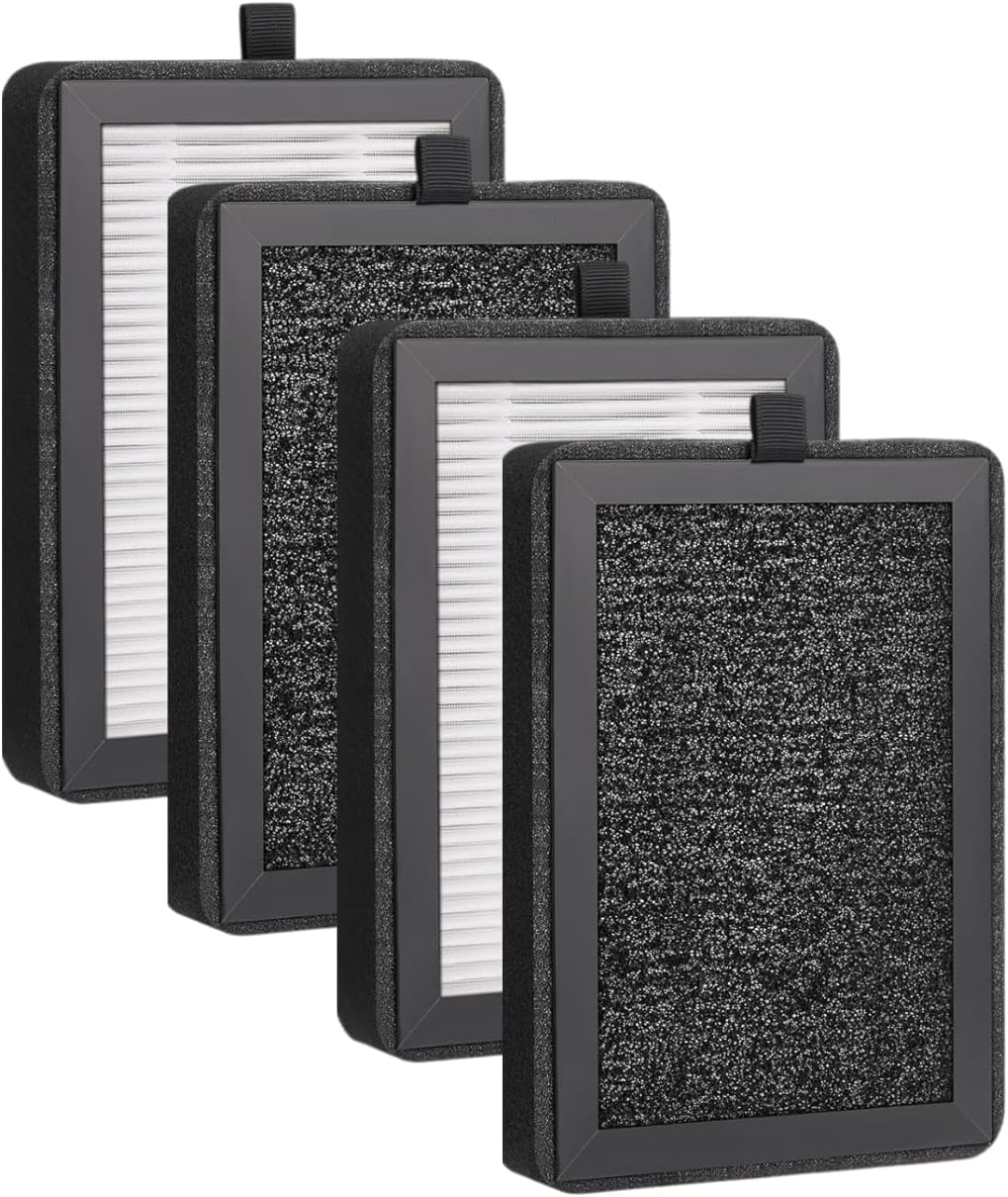 Nispira 4-Packs LV-H128 HM669A RV60 Replacement Filter Compatible with Levoit PUURVSAS ROVACS Air Purifier Part LV-H128-RF