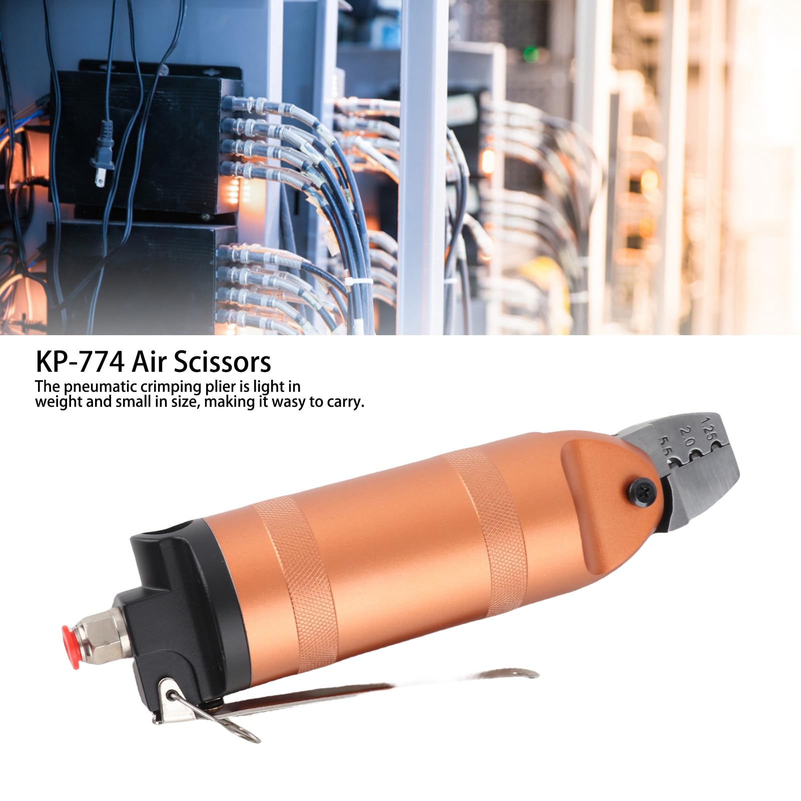 Pneumatyczne szczypce do zaciskania KP774 Stal stopowa Lekkie, przenośne 3-portowe szczypce powietrzne do cięcia drutu miedzianego w przemyśle instrumentów elektronicznych