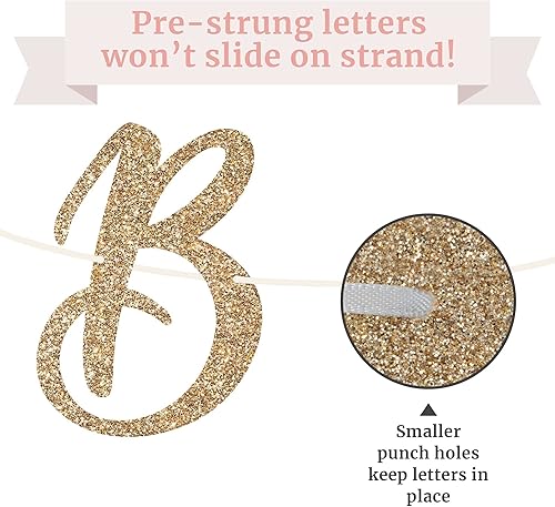 Miniatura 5 de Cartel pre-encordado de la novia para ser  NO DIY  Cartel de despedida de soltera con purpurina dorada en escritura  Guirnalda preencordada en hebra