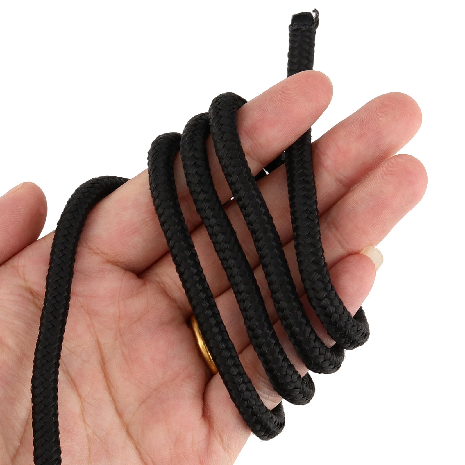 Paracord linka nylonowa 50 m x 6 mm, czarna, gruba linka Paracord z odpornego na rozerwanie nylonu, do wi?zania ogrodu, na kemping na ?wie?ym powietrzu
