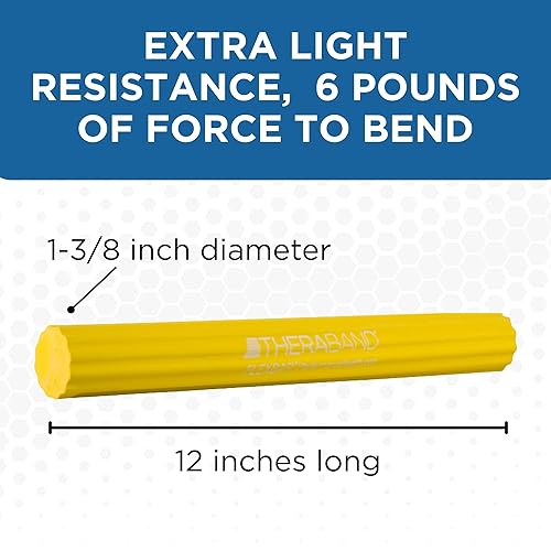 Miniatura 2 de THERABAND FlexBar, Tennis Elbow Therapy Bar, Relieve Tendonitis Pain & Improve Grip Strength, Resistance Bar for Golfers Elbow & Tendinitis, Yellow,