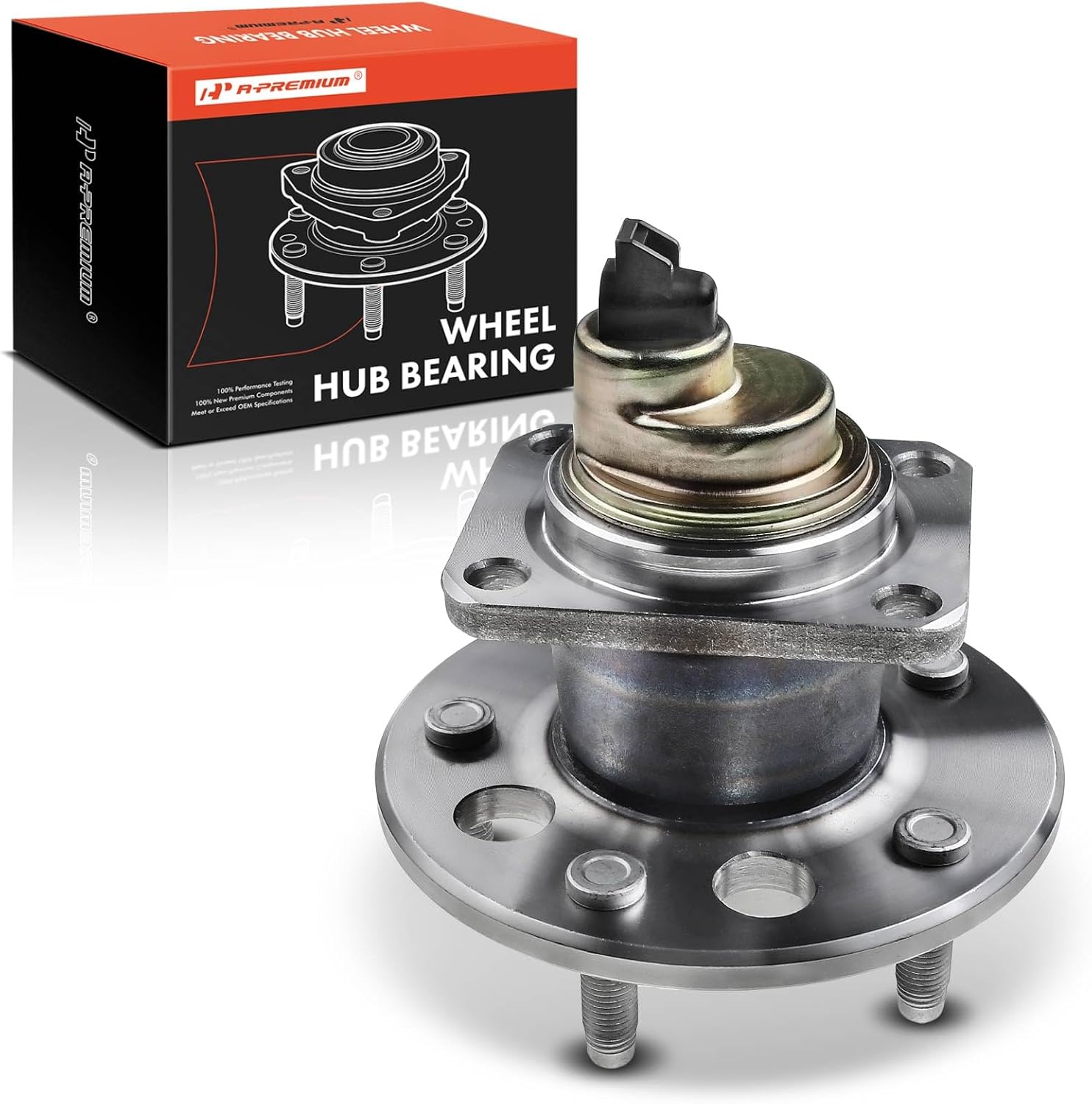 A-Premium Rear Wheel Bearing and Hub Assembly with ABS & 5-Lug Compatible with Buick Regal & Chevrolet Lumina, Monte Carlo & Oldsmobile Cutlass Supreme & Pontiac Grand Prix