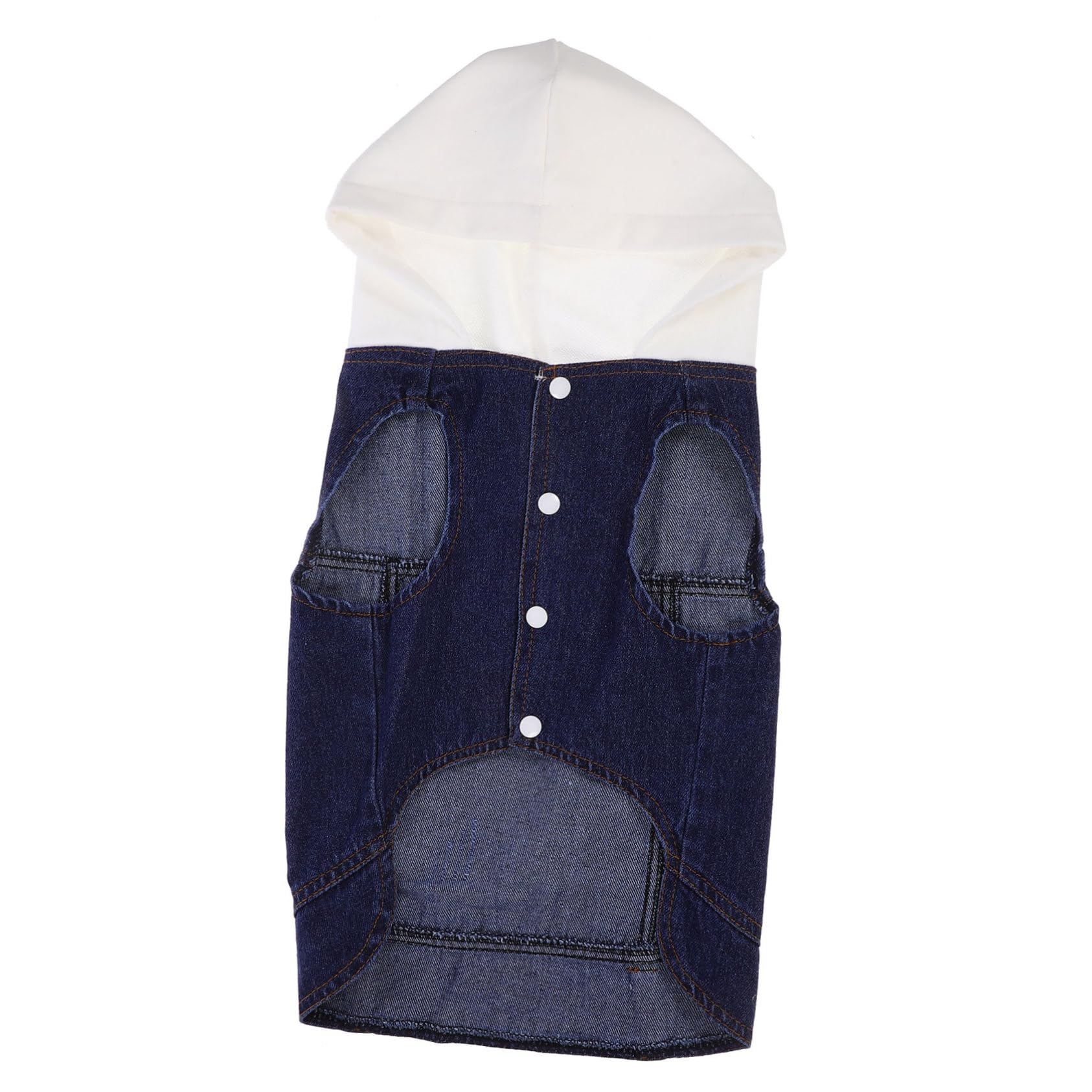 GANAZONO Dog Cat Denim Vest with Knitted Hood XXL -Weather Use Button Closure Lapel Collar Suitable for Chihuahua Poodle Bulldog