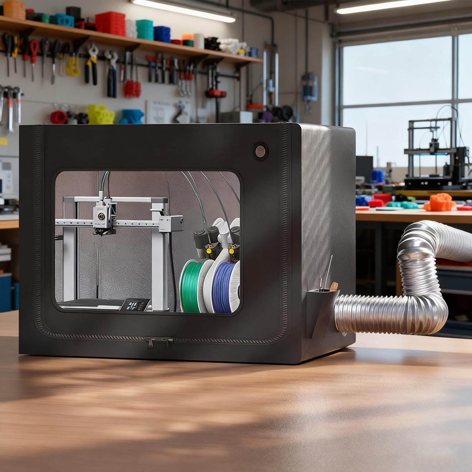 Boîtier D'imprimante 3D De Grande Taille, Cache-poussière For Imprimante 3D Avec Lumière LED, Cache-poussière For Séchoir À Filament Avec Extracteur De Fumée Et Système De Ventilation