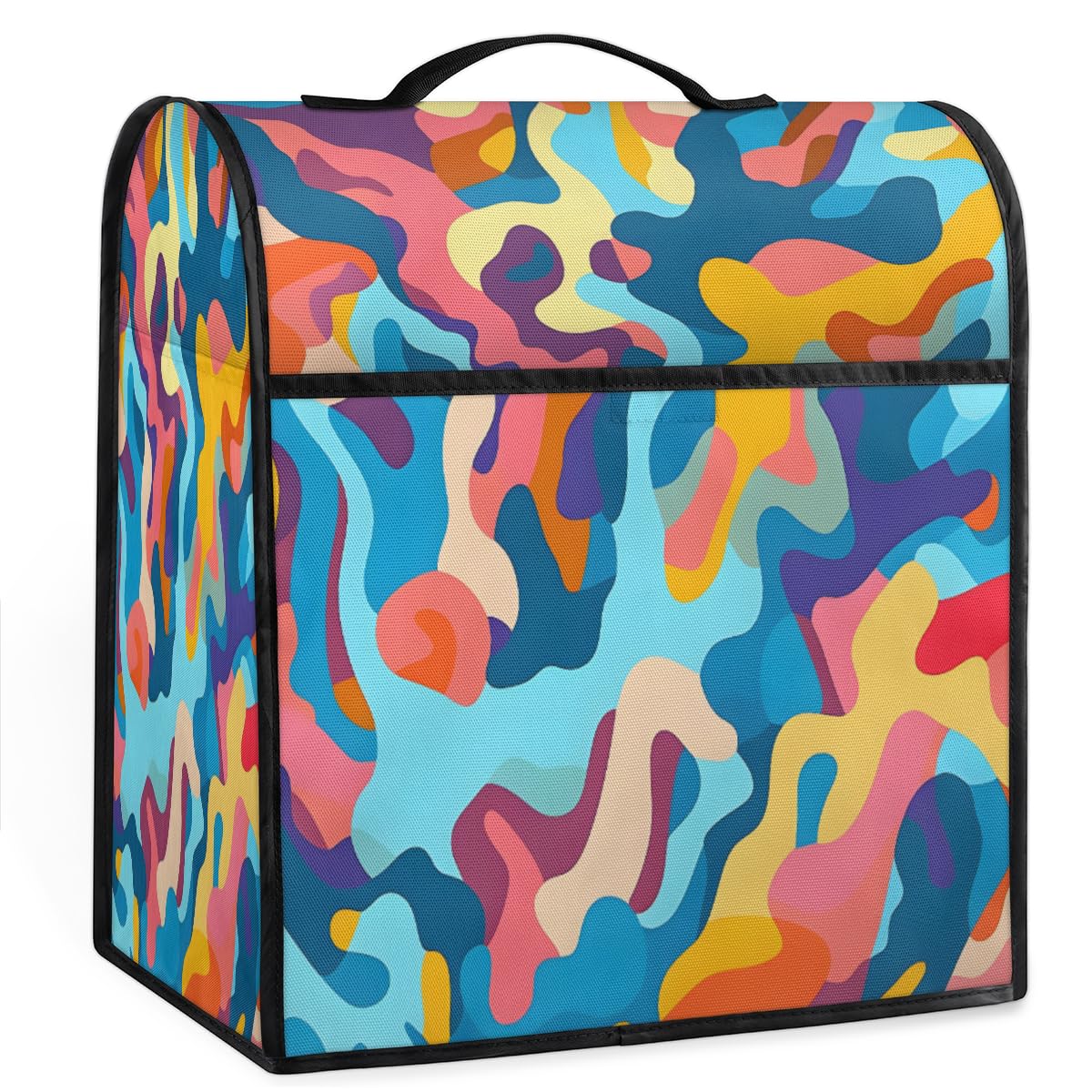 Coffee Maker Cover Colorful Camouflage Kitchen Appliance Covers Small Appliance Covers Blender Cover Juicer Cover Dust Covers for Kitchen Appliances with Top Handle and Pockets,Washable,C240