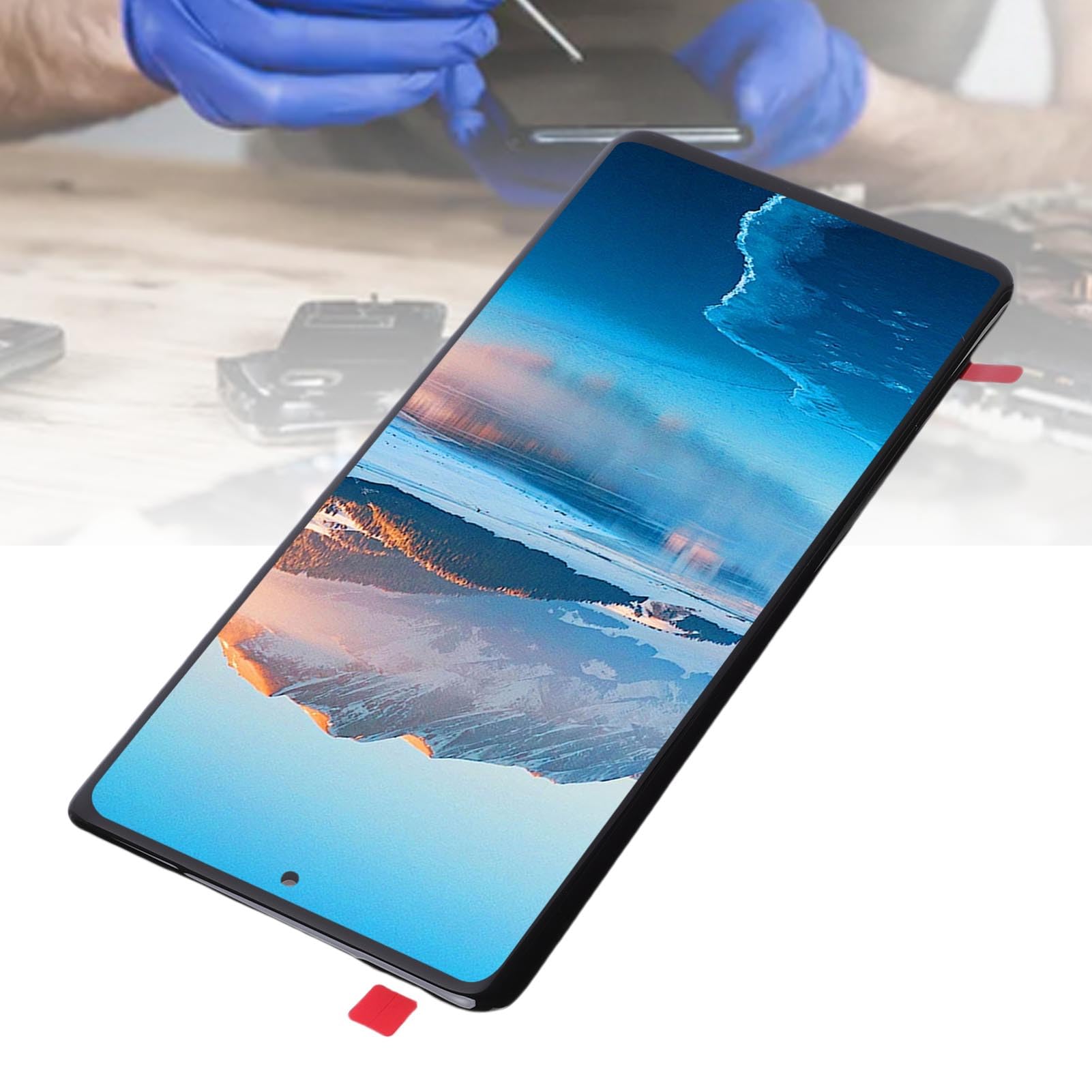 PUSOKEI Digitalizzatore Touch Screen Edge 60 |Gruppo Sostitutivo con Funzione di Impronta Digitale per Kit di Strumenti di Riparazione per Smartphone