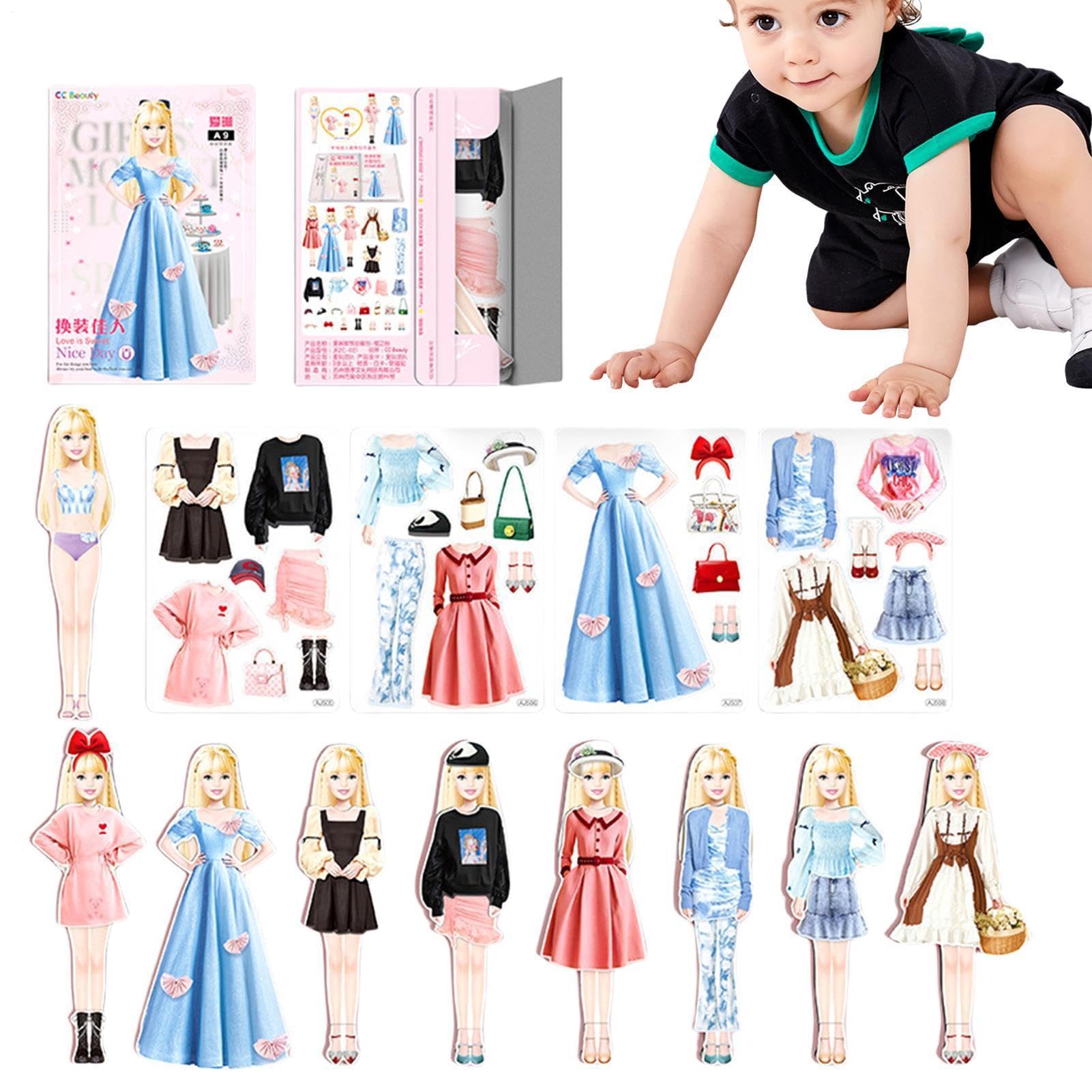 Magnet Paper Dolls for Girls Funny Kids Pretend Activity Toy