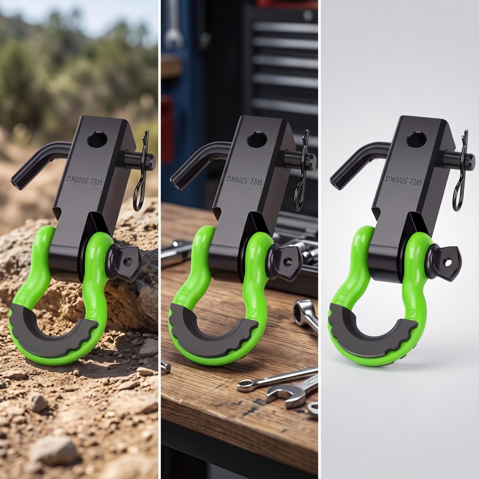 Baoblaze Receptor Enganche con Grillete Seguro Construcción Metálica Pesada, Compacto, Herraje, Negro